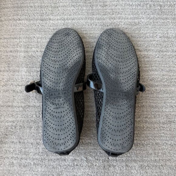 Patent leather-trimmed mesh ballet flats - Picture 3 of 8